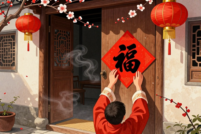 过年贴福字为什么要倒着贴-知来