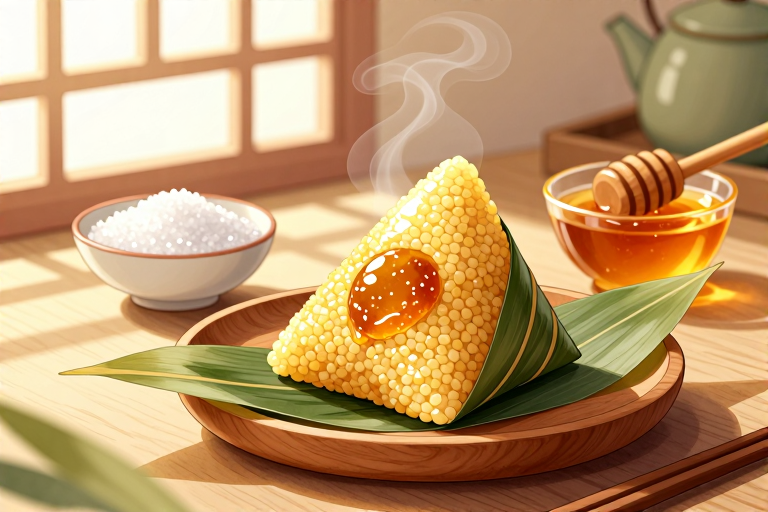山西端午黄米粽子蘸白糖还是蜂蜜-知来