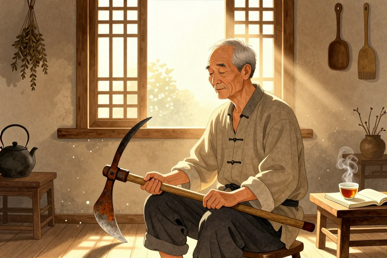 梦见爸爸在磨着旧锄头有什么预兆